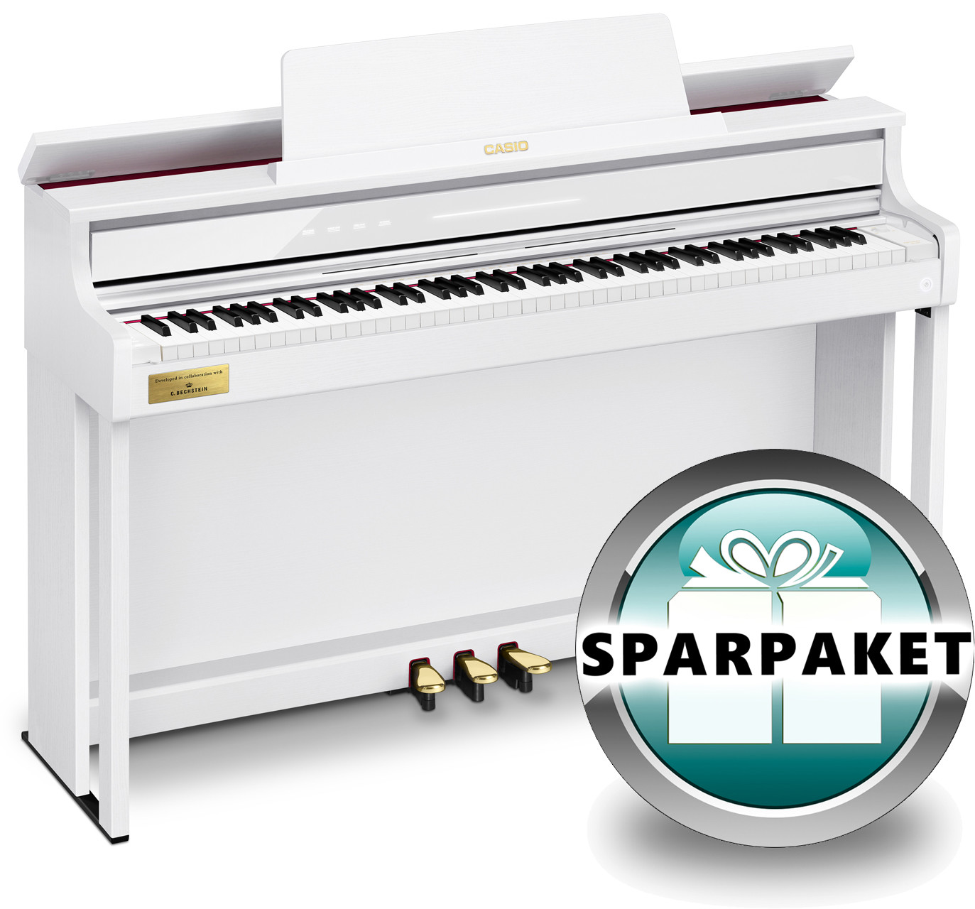 Casio Celviano AP-750 WE - Weiß Matt - Sparpaket